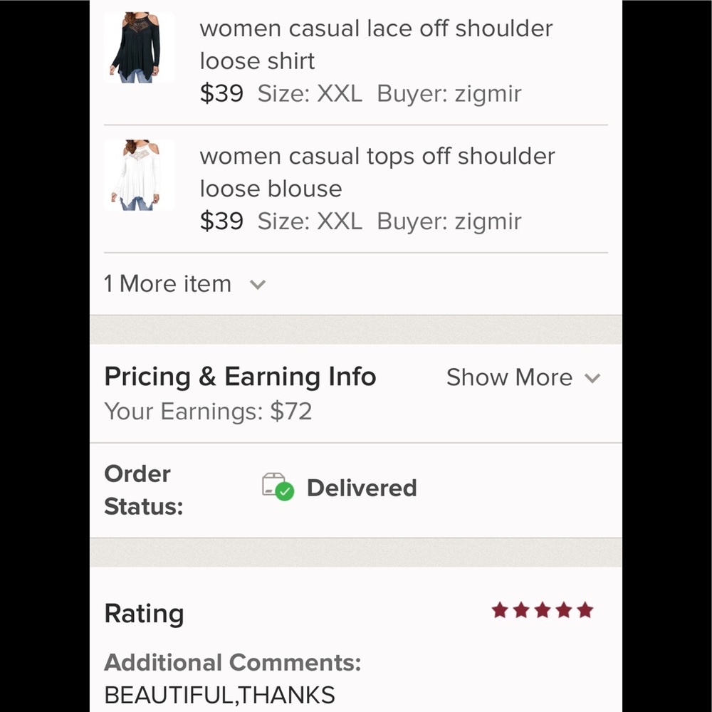 women casual lace off shoulder loose shirt - Picture 5 of 5